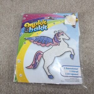 Makit & Bakit Pegasus Unicorn Suncatcher Kit American Crafts DIY Stained Glass